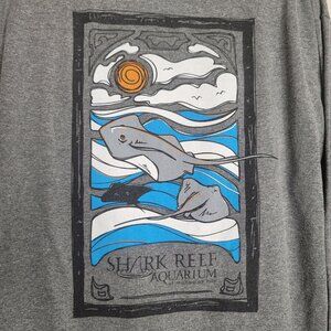 Mandalay Bay Casino M-L Shark Reef Aquarium Tee T Shirt Gray L/S Las Vegas NV